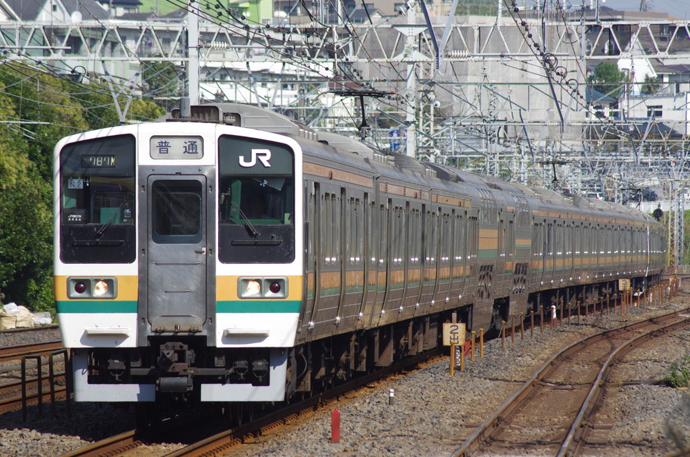 線路を走る電車